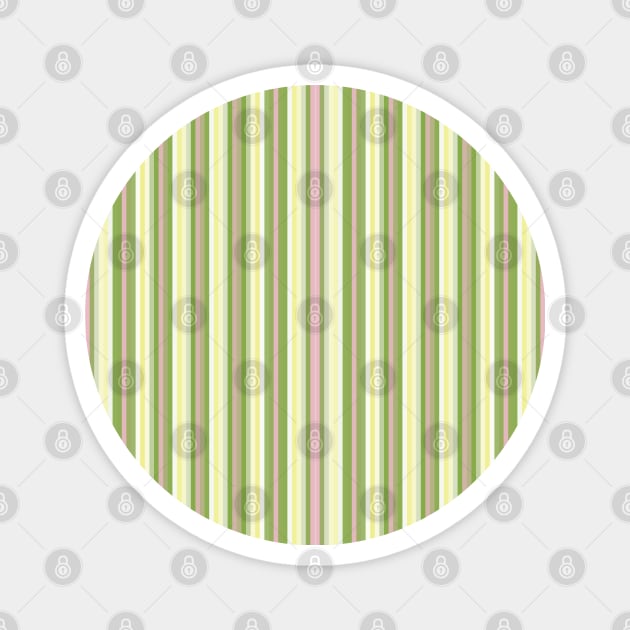 Pretty Summer Fresh Vertical Stripes in Soft Pink, Green, & Yellow Pastel Colors Magnet by karenmcfarland13